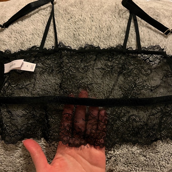 Auden Women's Lace Longline Eyelash Front Closure Clasp Bralette size Small - Picture 8 of 14